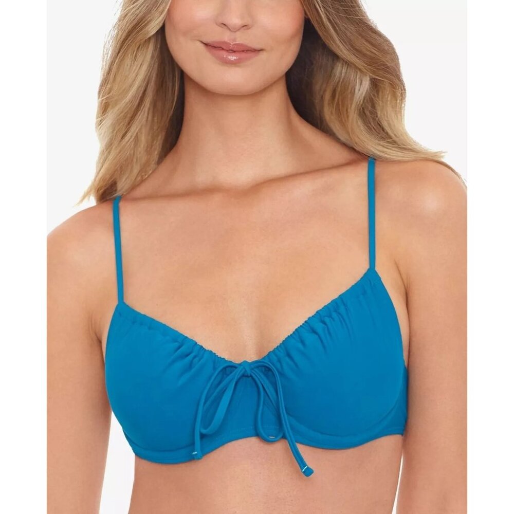 Salt + Cove Teal Underwire Bikini Swim Top Adjustable Straps Size M